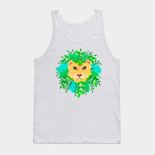 botanical gouache painted lion Tank Top